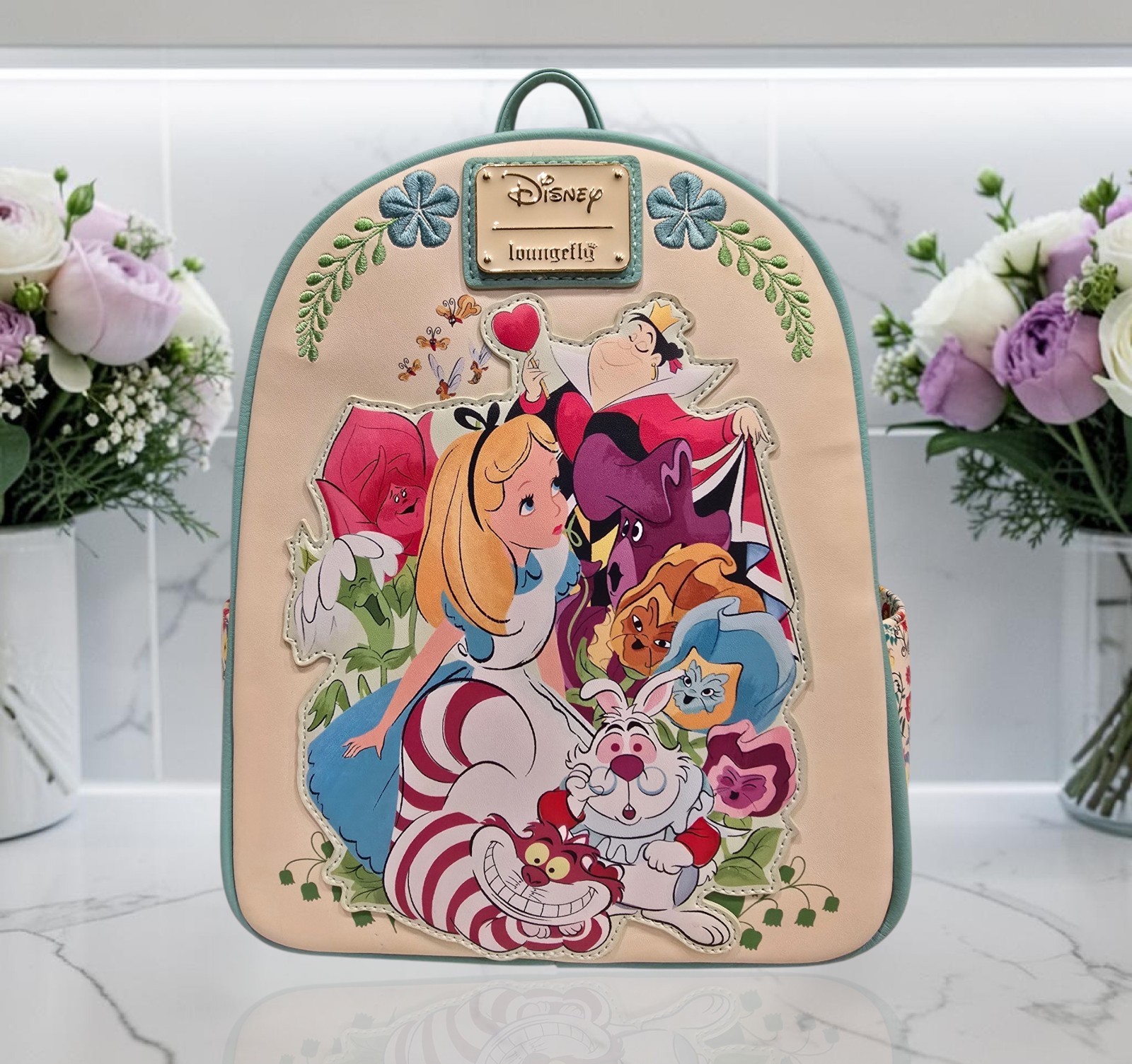 RARE Loungefly Disney Alice in Wonderland Floral Backpack BoxLunch Exclusive