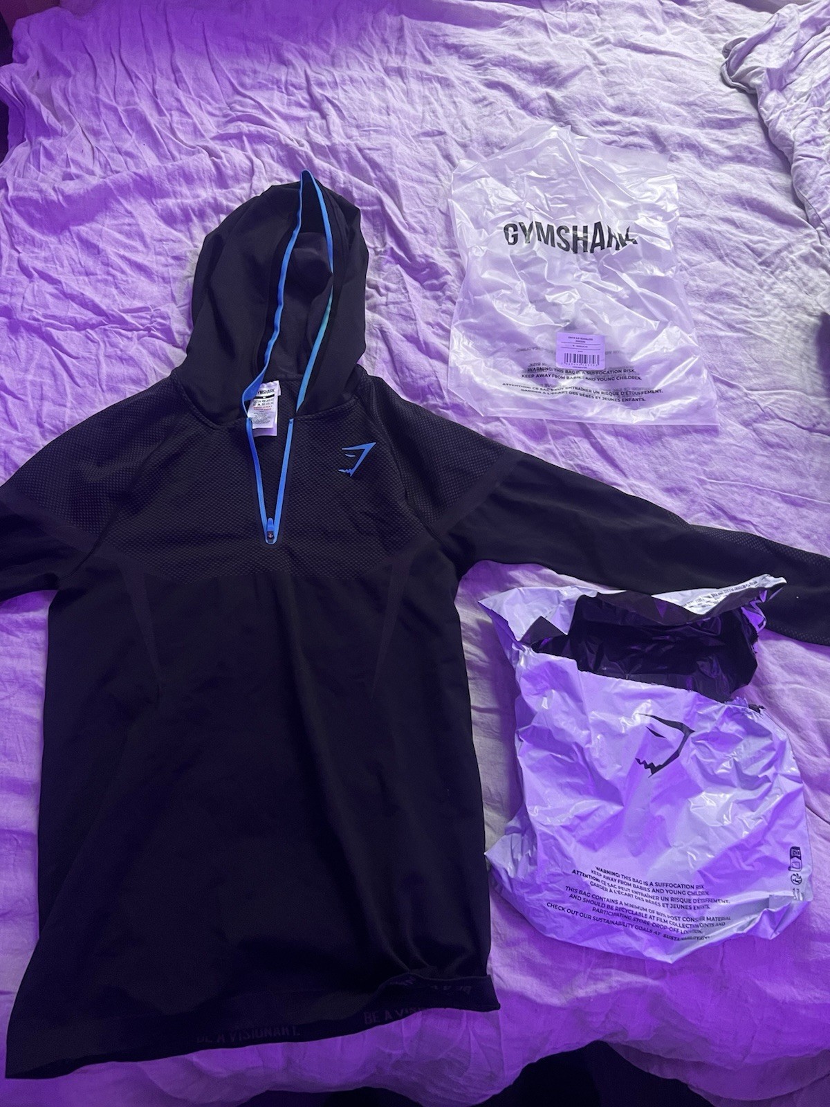 Onyx blue V5 Gymshark hoodie & Compression Shirt (THE VERY LAST ONES) medium