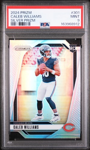 CALEB WILLIAMS 2024 PRIZM SILVER ROOKIE RC #301 PSA 9 MINT! BEARS USC #163968912