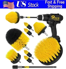 Drill Brush Attachment Set Of 9 Power Scrubber Brush For Cleaning Bathroom Tile