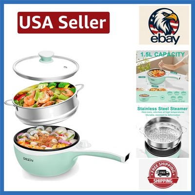 1.5L Non-Stick Electric Hot Pot with Steamer - Effortless Cooking Anytime