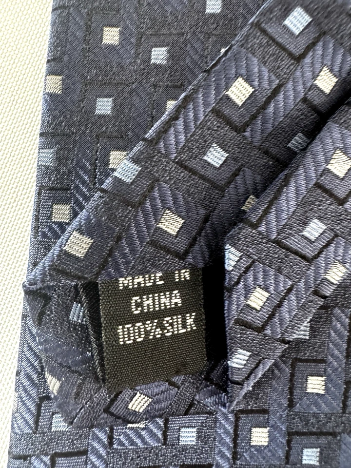 Joseph & Feiss Hombre Conjunto Lote de 3 Corbatas de Seda Azul Negro Beige Business Officecore Foto 4 de 4