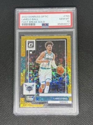 2022 Donruss Optic Fast Break Gold Disco /10 LaMelo Ball PSA 10