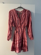 Mango Long Sleeve Paisley Mini Dress Size 4