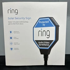 Ring Solar Security Sign – Illuminated Solar Yard Sign (New in Box)