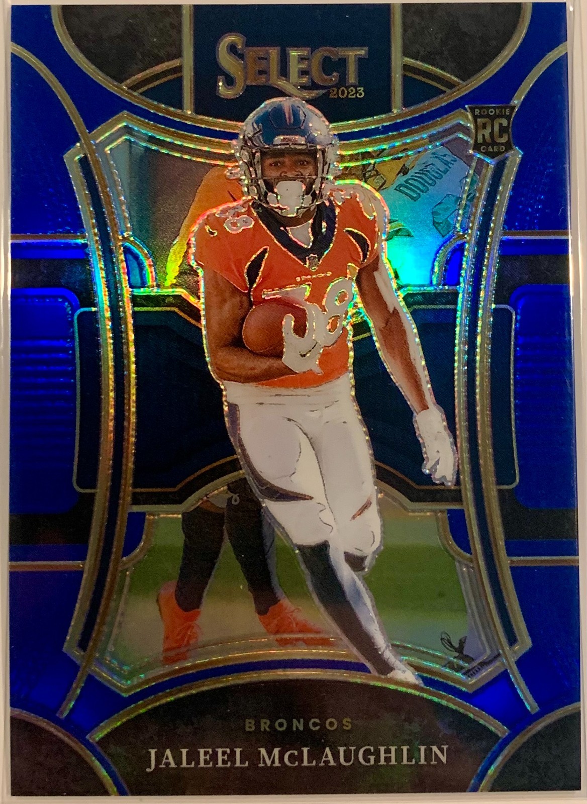 2023 Panini Select Jaleel McLaughlin Suite Level Blue Prizm /99 RC #428