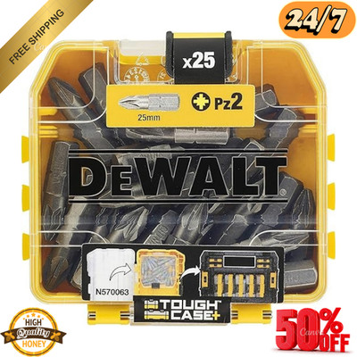 Dewalt 25 x PZ2 Schlag-Torsions-Schraubendreher-Bits FLEXTORQ robuste Tragetasche Pozi