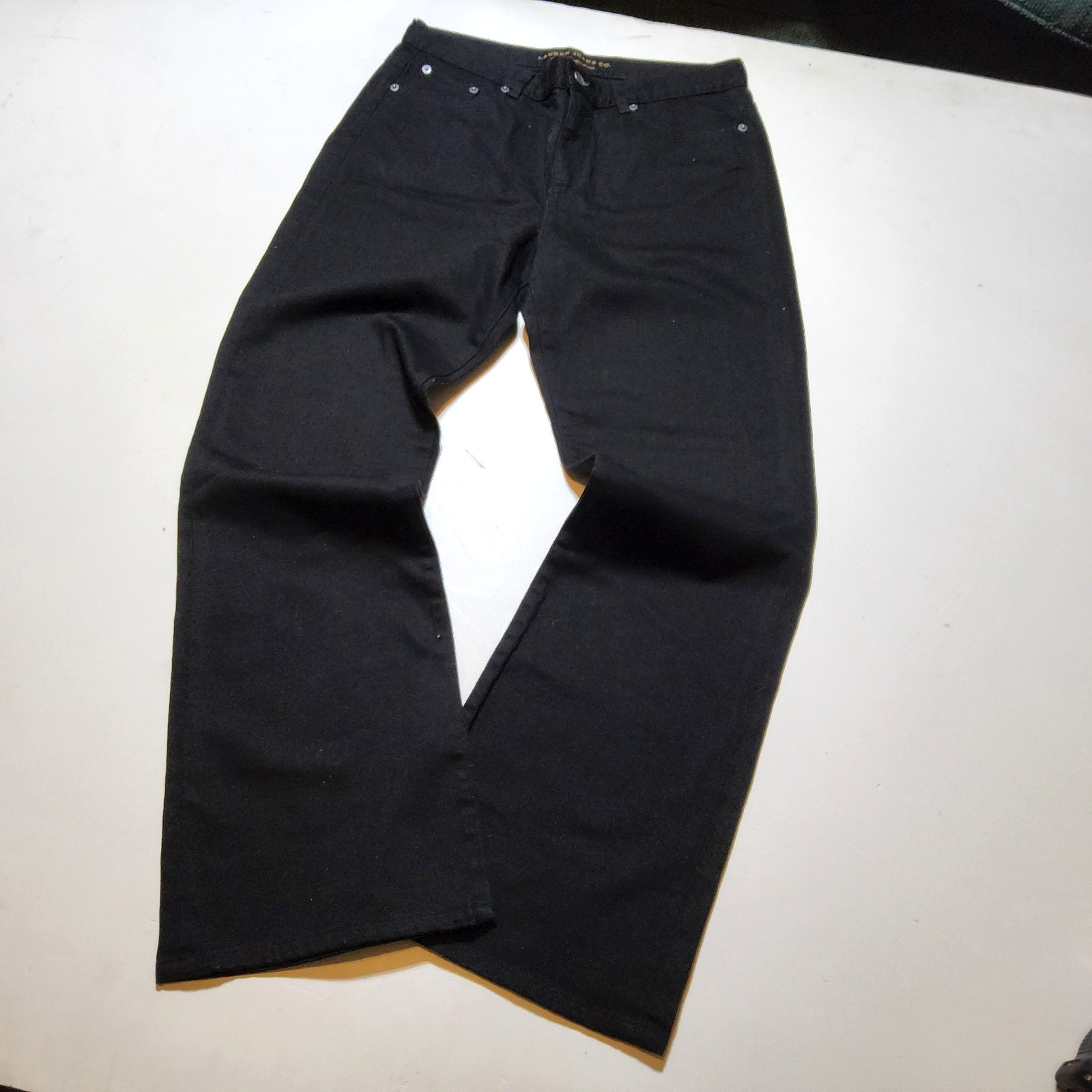 Lauren ralph lauren jeans womens 10 black boot cut classic stretch denim chic