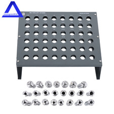 23 Pcs 1/16" to 3/4" R8 Collet Set for Bridgeport with 48 slot R8 Collet Rack