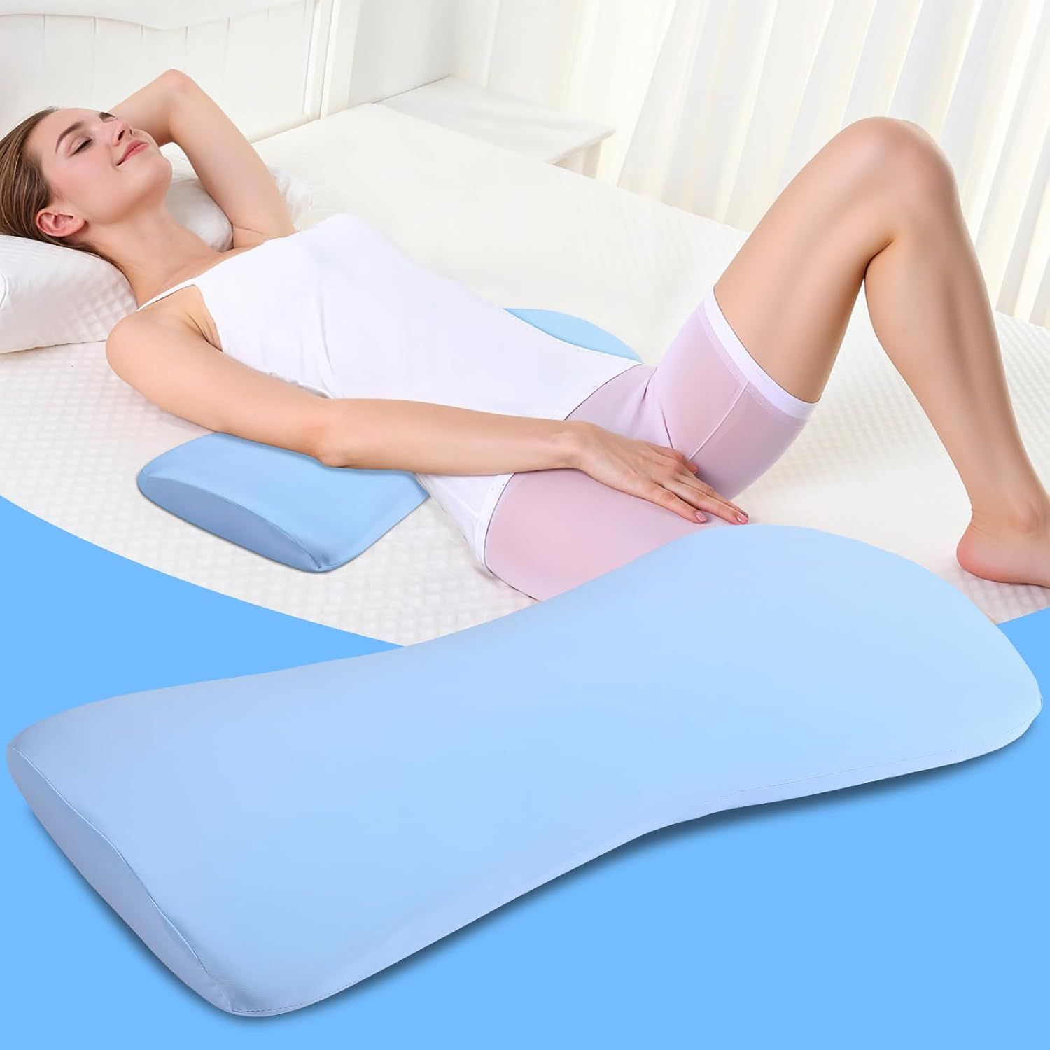 Memory Foam Lumbar Support Pillow for Lower Back Pain Relief While Sleeping