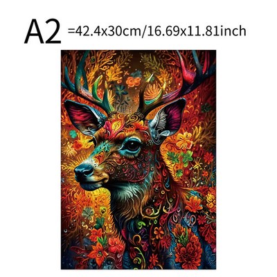 Holzpuzzle HirschErwachsene KinderTiere Wooden Puzzle ca. 502 Teile 42 x 30 cm