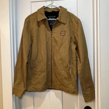 Matix Mens Caramel Jacket Full Zip Pockets Collared Long Sleeves Size Medium