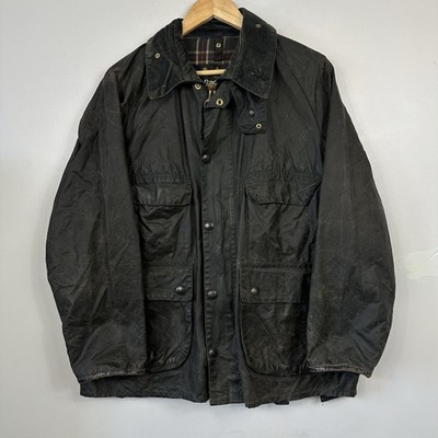Barbour Bedale Wachsjacke, schwarz grau, Utility Field, Größe Herren 40, Medium