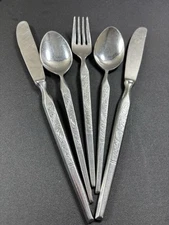 5 Stanley Roberts WINTHROP Teaspoons Forks Knives Japan Flatware 6-7/8"