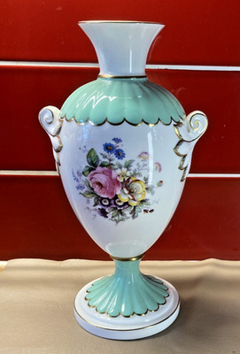 Royal Crown Derby großer Kerzenständer Urnenform selten 40er Jahre handbemalt Vintage