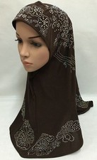 Muslim Amira Headscarf Instant Hijab Islamic Women Rhinestone Wrap Shawl Turban