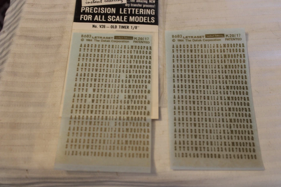 HO Scale Letraset, Railroad Old Timer V26 1/8" Dry Transfer Decals - Image 3 of 3