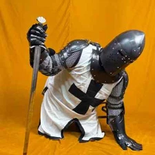 Medieval Full Body Armor suit Crusader Templar Knight Costume LARP Cosplay Armor