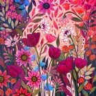 Tulip Surprise, Peggy Davis, Art Wall Print Poster  14" x 11"   3334