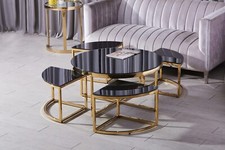 Designer Couchtisch vergoldet Ø90 5er-Set