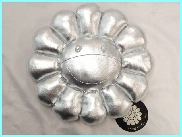 Takashi Murakami Flower Silver Cushion Pillow Plush 30cm. Complexcon kaikai kiki | eBay