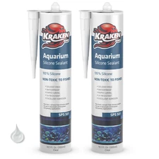 Kraken Bond Aquarium 100% Silicone Sealant, 10.1oz 2 Pack - Clear