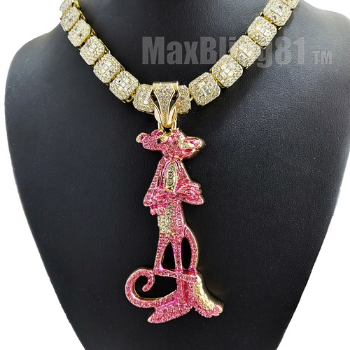 Gold PINK PANTHER Pendant 16\
