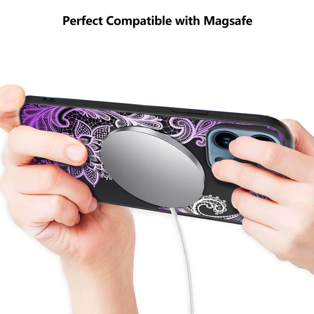 Phone Case For Apple iPhone 14 Pro Max 13 12 15 Flower Lace Protective TPU Cover