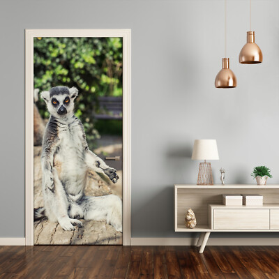 Removable Home Decor Door Wall Sticker Self Adhesive Bedroom Animals Lemur