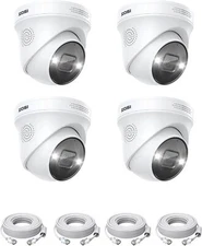 ZOSI 4PK 4K PoE Security Camera AI Human Vehicle Detect Night Vision Audio NVR