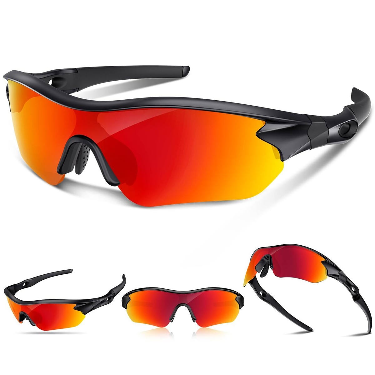 Polarized Sports Sunglasses UV400 Protection Cycling Running Baseball Unisex BUCKLOS Polarized Sunglasses Cycling UV400 Protection,TR90  main image 4