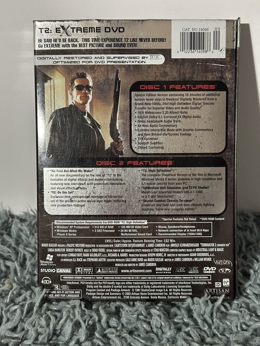 Terminator 2: Judgement Day DVD Movie T2 Metal case | eBay