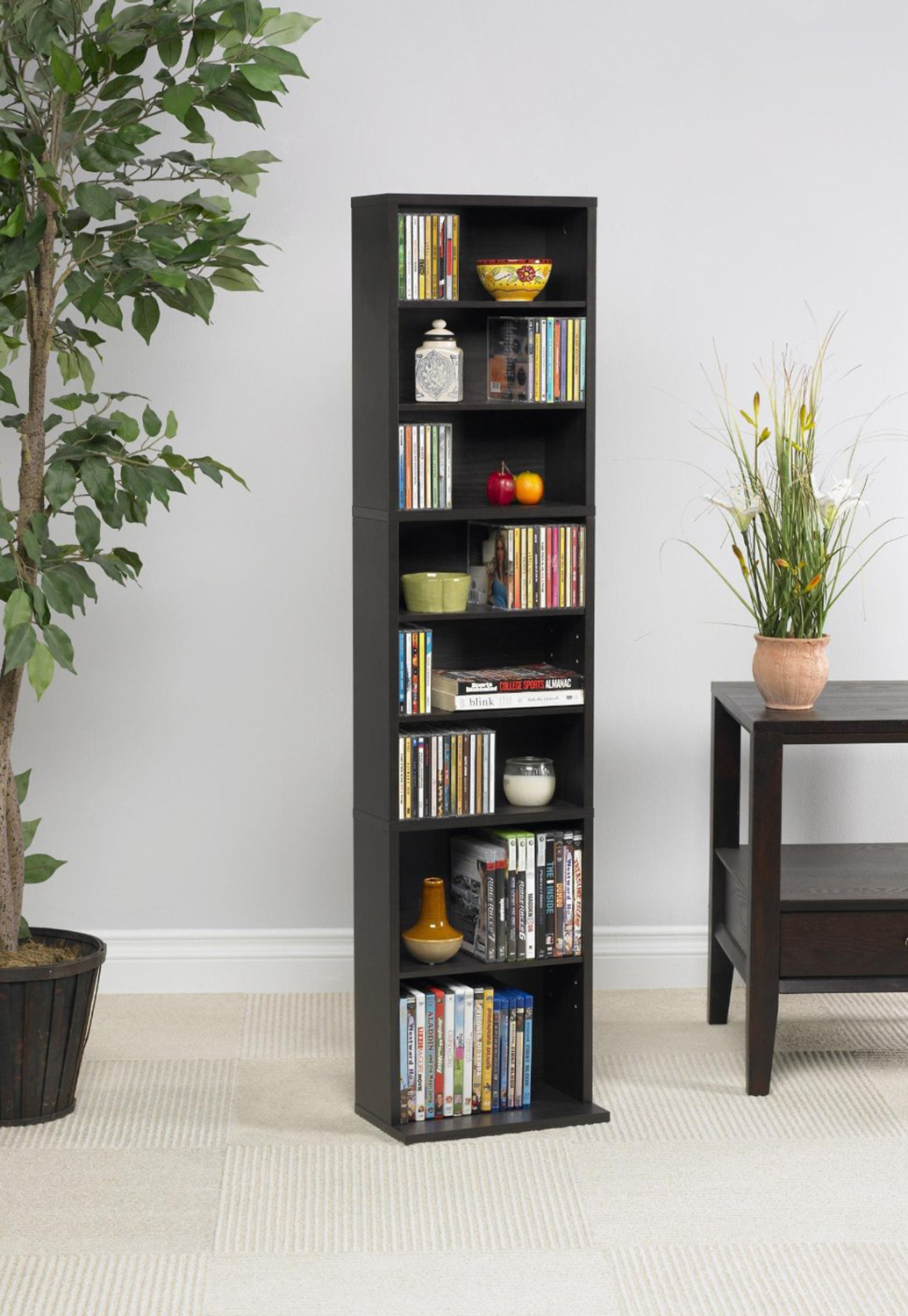 CD Tower Rack DVD Holder Media Storage Disk Case Display Space Organizer Cabinet