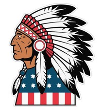 Native American Indian with headdress head dress Sticker Stickers Decal A1000