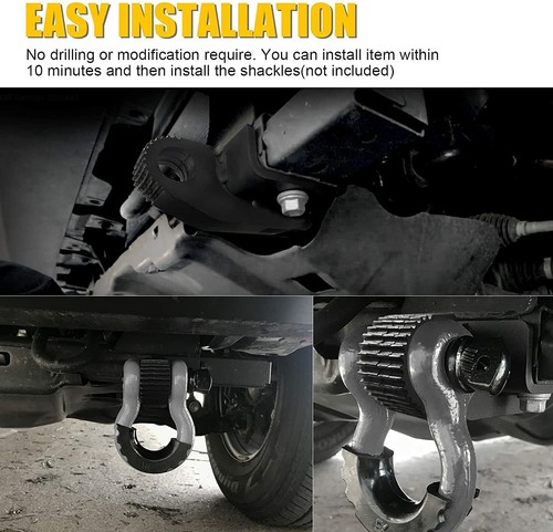 Pair Front for 09-21 Toyota Tacoma Demon Brackets Tow Hook + D-Ring Shackles - Bild 10 von 13