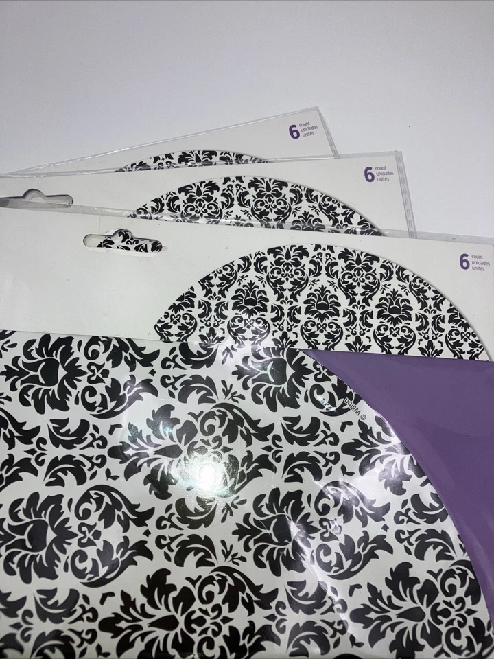 NUEVO Negro/Blanco Fiesta 6 Diciembre Ventiladores de Papel Hobby Lobby y 18 Tapetes de Papel Wilton Foto 3 de 4