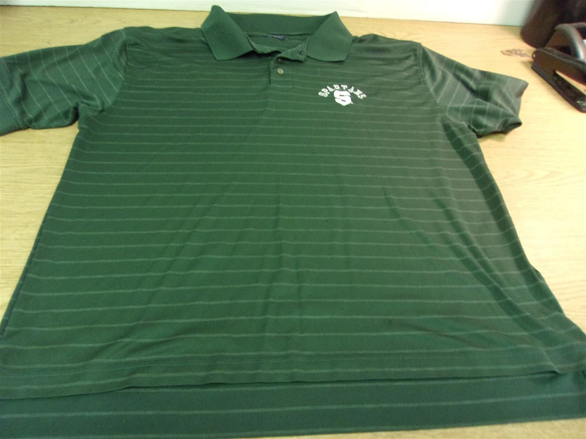 Pro Player XLarge XL Short Sleeve Michigan State Spartans Green Polo Shirt