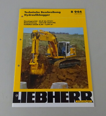 Prospectus Liebherr Hydraulic Bagger R 944 Litronic Technical Data Stand