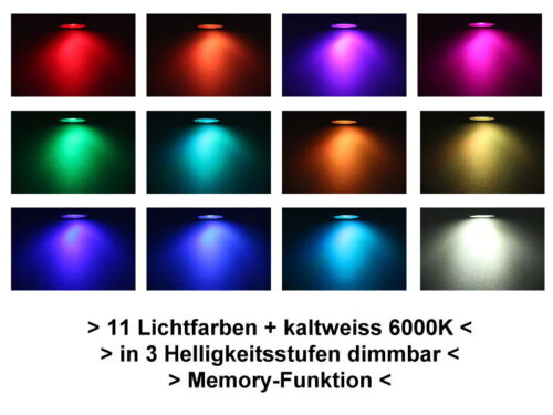 LED RGB+W Gartenstrahler silber Alu wasserdicht IP68 + Fernbedienung 3W 230V - Bild 6 von 8