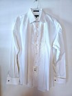 NWT Ike Behar 100% Cotton Regular Collar 1/2" Pleated Tuxedo Shirt French Cuffs — photo 2