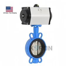 2''-6'' Double Acting Pneumatic Wafer Type Butterfly Valve EPDM Sealing