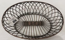NEW Harry & David - Decorative BREAD WIRE OVAL WIRE BASKET, Approx. 10.25"x8"x3"
