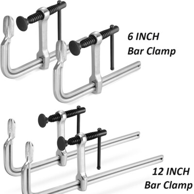 Jorgensen Bar Clamps, 6-Inch/12-Inch Light-duty Drop Forged Alloy Steel 2 Pack