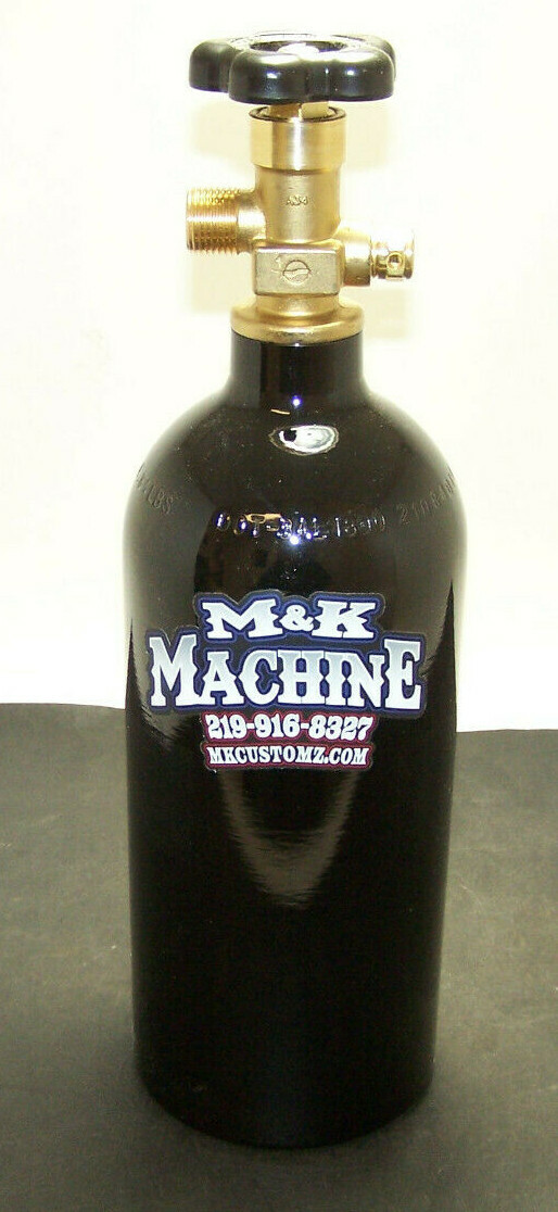 ℳ. M&K MACHINE CO2 Air Bottle 2.5 lb. Powdercoated Aluminum
