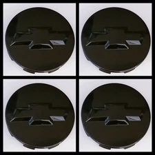 4,CENTER CAP 2014-2017 Tahoe Suburban Silverado 20" 22" WHEEL 83MM BLACK GLOOSY
