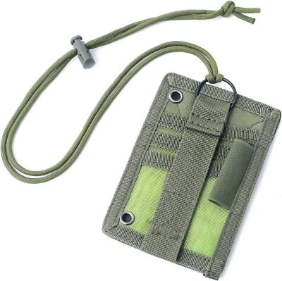 Tactical ID Card Holder Hook & Loop Patch Badge Holder Neck Lanyard Key Ring USA