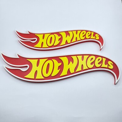 Hot Wheels Autos Logo Schild Display 3D Druck Display Schreibtisch Kunst Sammlerstück