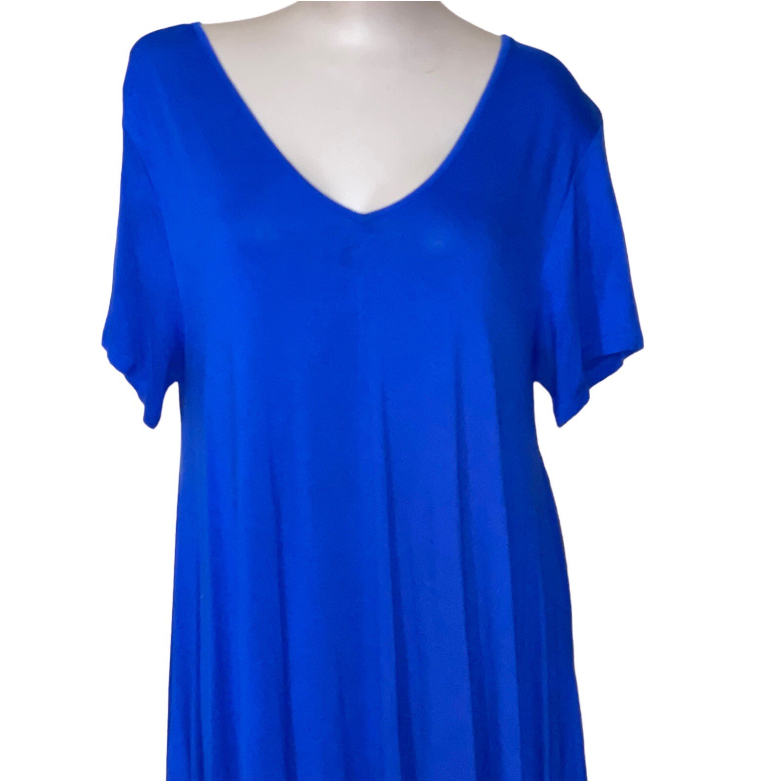 Grace Elements Royal Blue Jersey Tunic Dress Top … - image 2