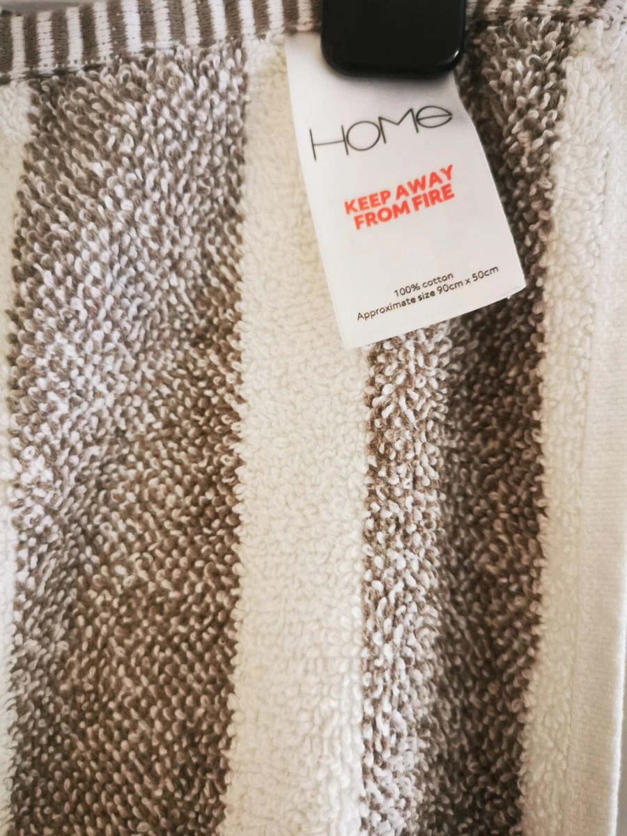 Sainsburys Home Grey White Hand Towel 100 Cotton eBay