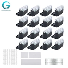 16 Pack Wall Mounted LED Solar Step Lights For Walkway Outdoor Landscape Lights